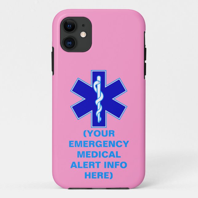 Customisable Emergency Medical Alert iPhone Cases (Back)