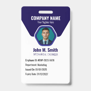 Customisable Employee ID Badge Blue