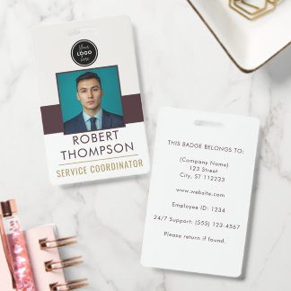 Customisable Employee Photo ID Card Logo - Red Badge