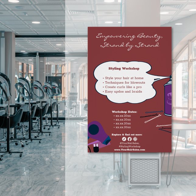 Customisable Empowering Beauty Workshop Poster (Customizable Empowering Beauty Workshop Poster)