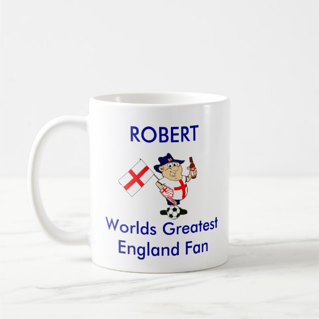 Customisable England Soccer Fan Coffee Mug (Left)