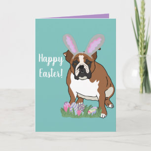 Customisable English Bulldog Easter Card