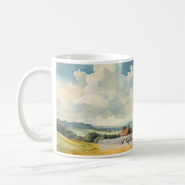 Customisable English Country Landscape Coffee Mug (Left)