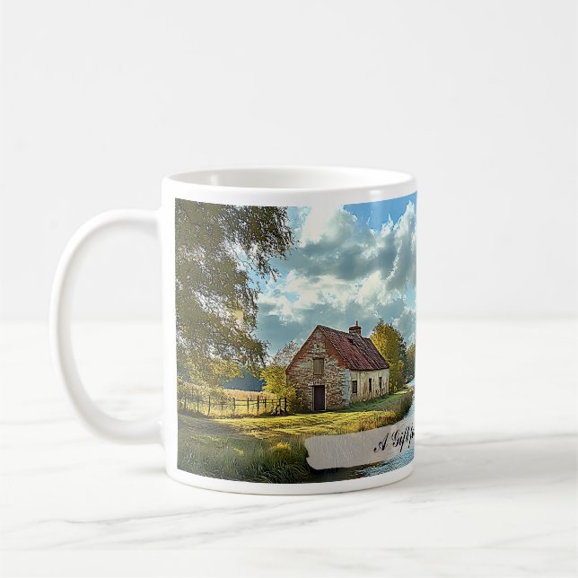 Customisable English Countryside River Landscape Coffee Mug (Left)