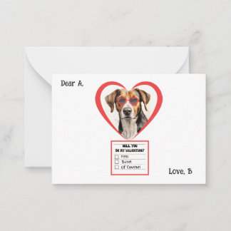Customisable English Foxhound Valentine Card