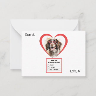 Customisable English Springer Spaniel Valentine Card