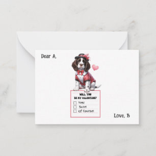 Customisable English Springer Spaniel Valentine Card