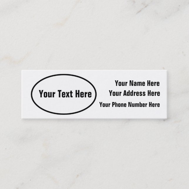 Customisable European Oval Profile Card (Front)