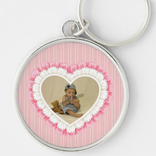 Customisable Eyelet Lace Heart Keychain