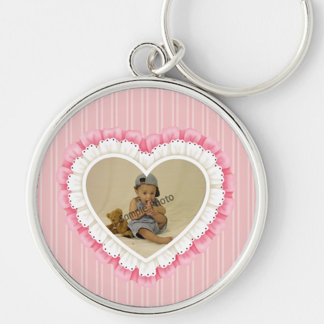 Customisable Eyelet Lace Heart Keychain (Front)