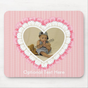 Customisable Eyelet Lace Heart Mousepad