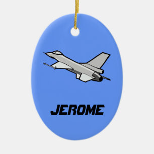 Customisable F16 Fighting Falcon Design Ceramic Tree Decoration