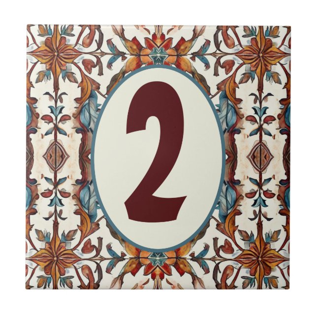 Customisable Fabulous Fall and Blue Ceramic Tile (Front)