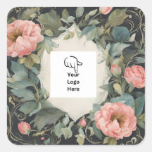 Customisable Fabulous Floral Logo Stickers