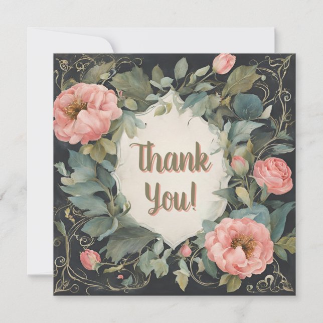 Customisable Fabulous Floral Thank You Discount Holiday Card (Front)