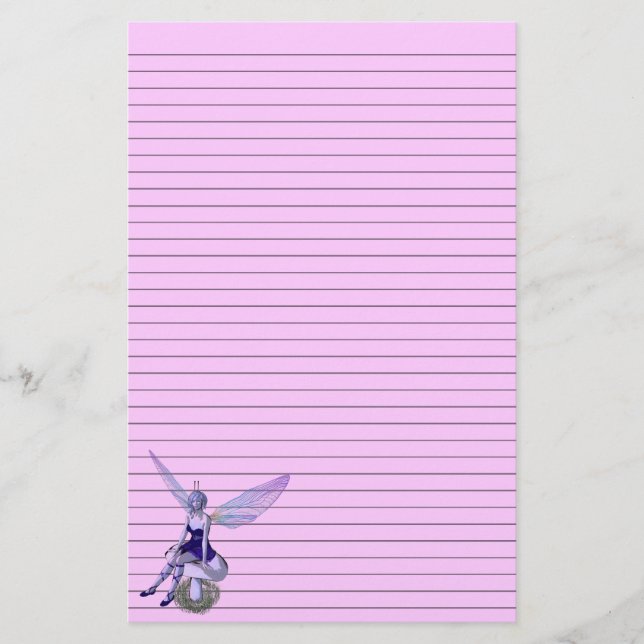 Customisable Fairy Stationery - optional lines (Front)