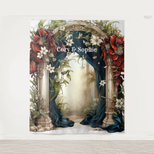Customisable Fairytale Archway Wedding Backdrop Tapestry