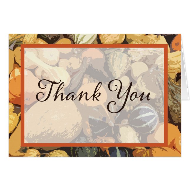 Customisable Fall Gourd Thank You (Front Horizontal)