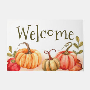 Customisable Fall Pumpkins Welcome Fall Autumn  Doormat