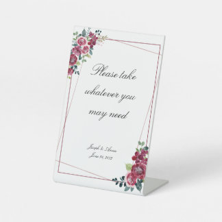 Customisable Fall Rose Bathroom Sign