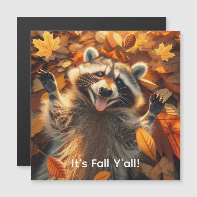 Customisable Fall Silly Racoon  (Front/Back)