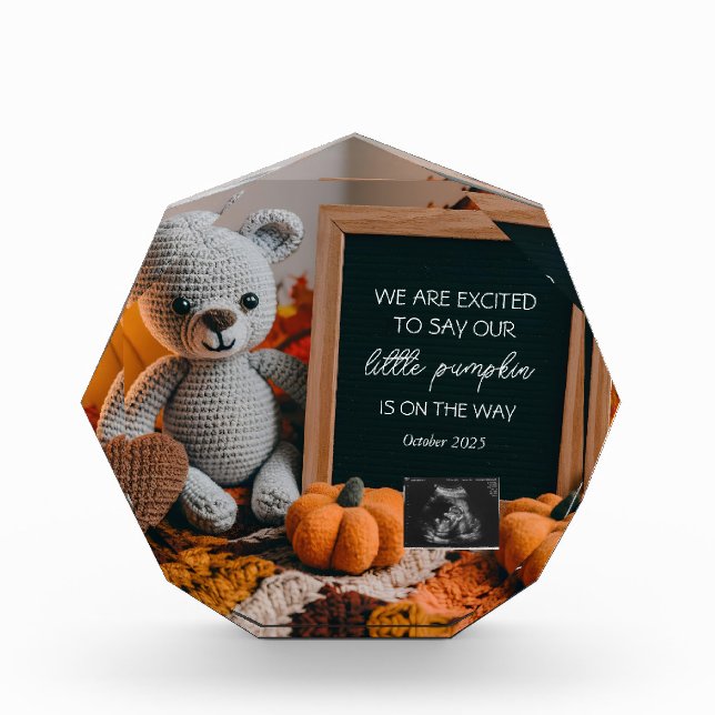 Customisable fallFall Pregnancy Announcement  Photo Block (Front)