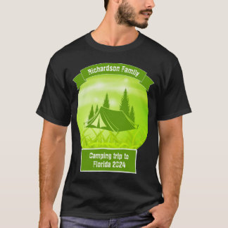 Customisable family matching green tent camping T-Shirt