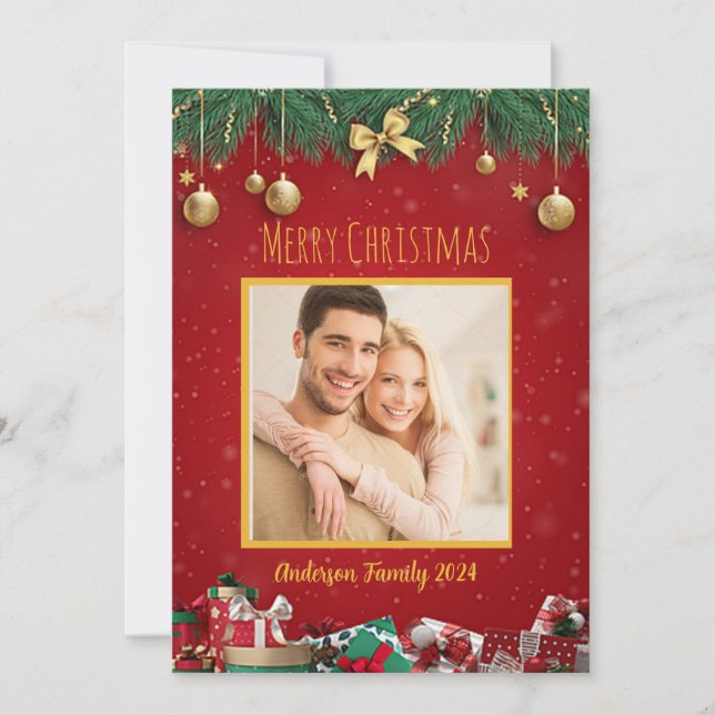 Customisable Family Photo Christmas Card (Front)
