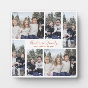 Customisable Family Photo Template White Rose Gold Plaque