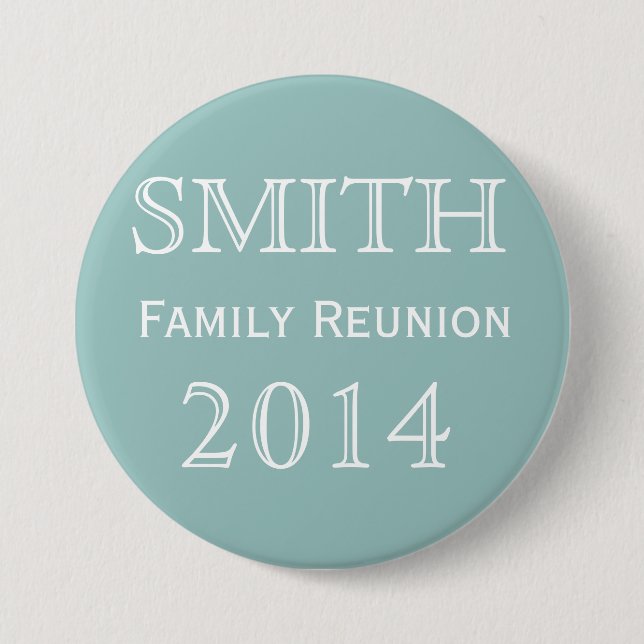 Customisable Family Reunion Blue 7.5 Cm Round Badge (Front)