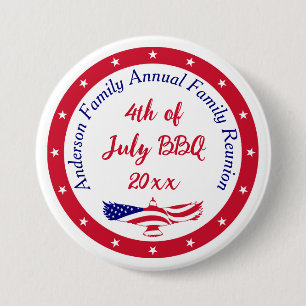 Customisable Family Reunion Patriotic 7.5 Cm Round Badge