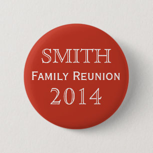 Customisable Family Reunion Red 6 Cm Round Badge