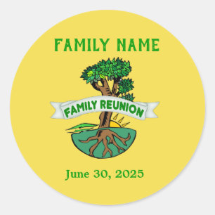 Customisable Family Tree  Reunion Classic Round Sticker