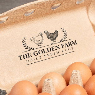 Customisable Farmhouse Chicken Egg Business Self-inking Stamp