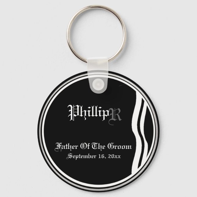 Customisable Father Of The Groom Keepsake Keychain (Front)