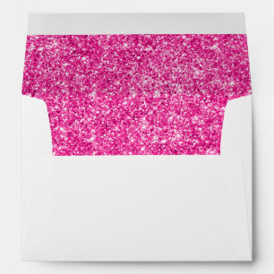 Customisable Faux Photo Hot Pink Glitter Envelopes