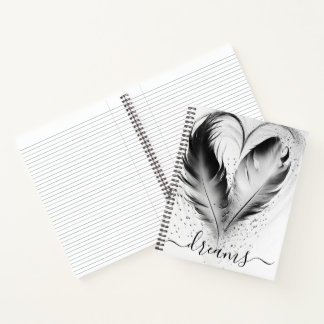 Customisable Feather Heart Dream Journal