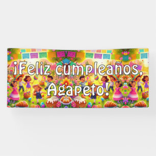 Customisable ¡Feliz cumpleaños!  Mexican Fiesta Ba Banner