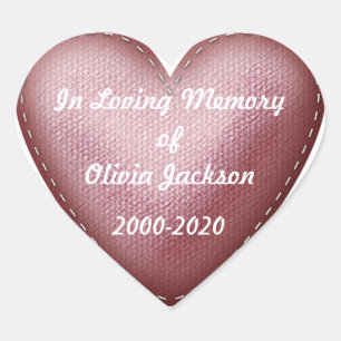 Customisable felt heart sympathy stickers