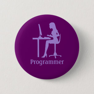 Customisable Female Silhouette Programmer Button