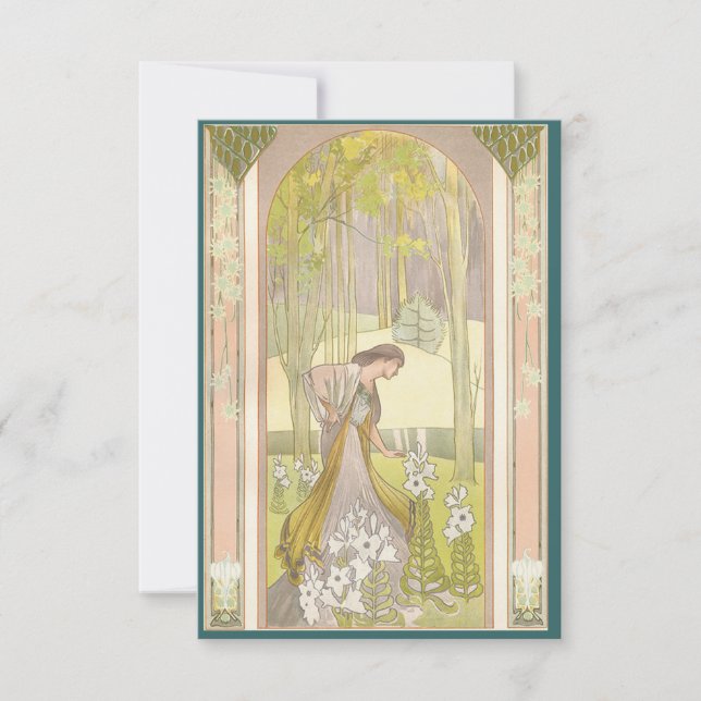 Customisable Feminine Art Deco Invitation (Front)