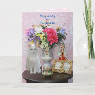 Customisable Feminine Birthday Thank You Card