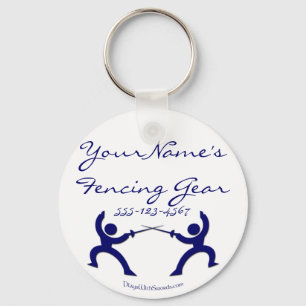 Customisable Fencing Gear bag tag - blue Key Ring