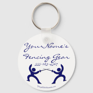 Customisable Fencing Gear bag tag - blue Key Ring