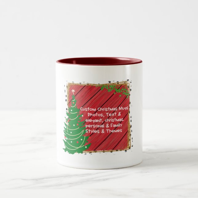 Customisable Festive Personalised Christmas Two-Tone Coffee Mug (Center)