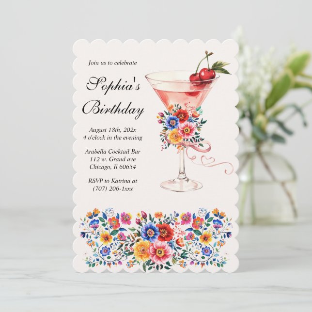  Customisable Fiesta Theme Birthday Party Invitation (Standing Front)