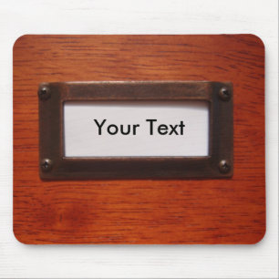 Customisable file cabinet label mouse pad