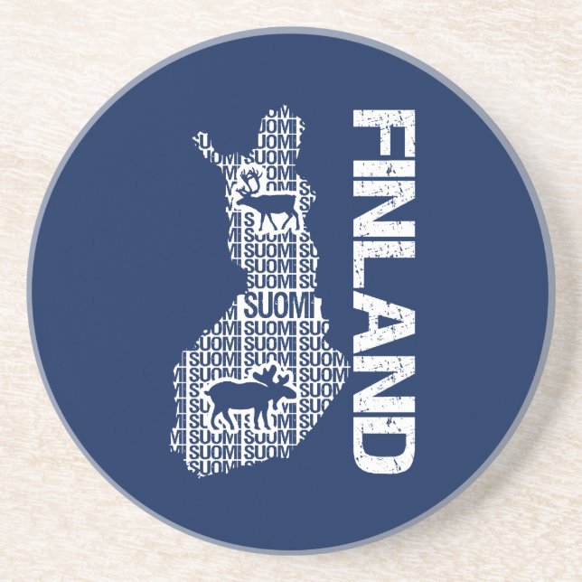 Customisable FINLAND MAP coaster (Front)
