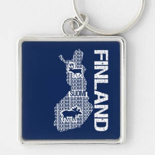 Customisable FINLAND MAP key chain