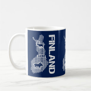 Customisable FINLAND MAP mug - choose style